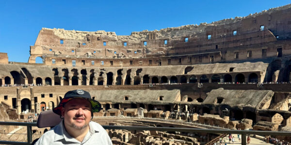 Spencer at the colosseum